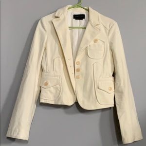 BCBG cream velvety jacket size M.